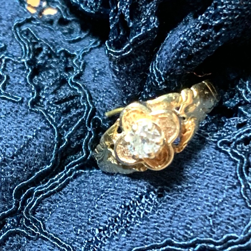 Antique posy ring 14k  gold /Diamond